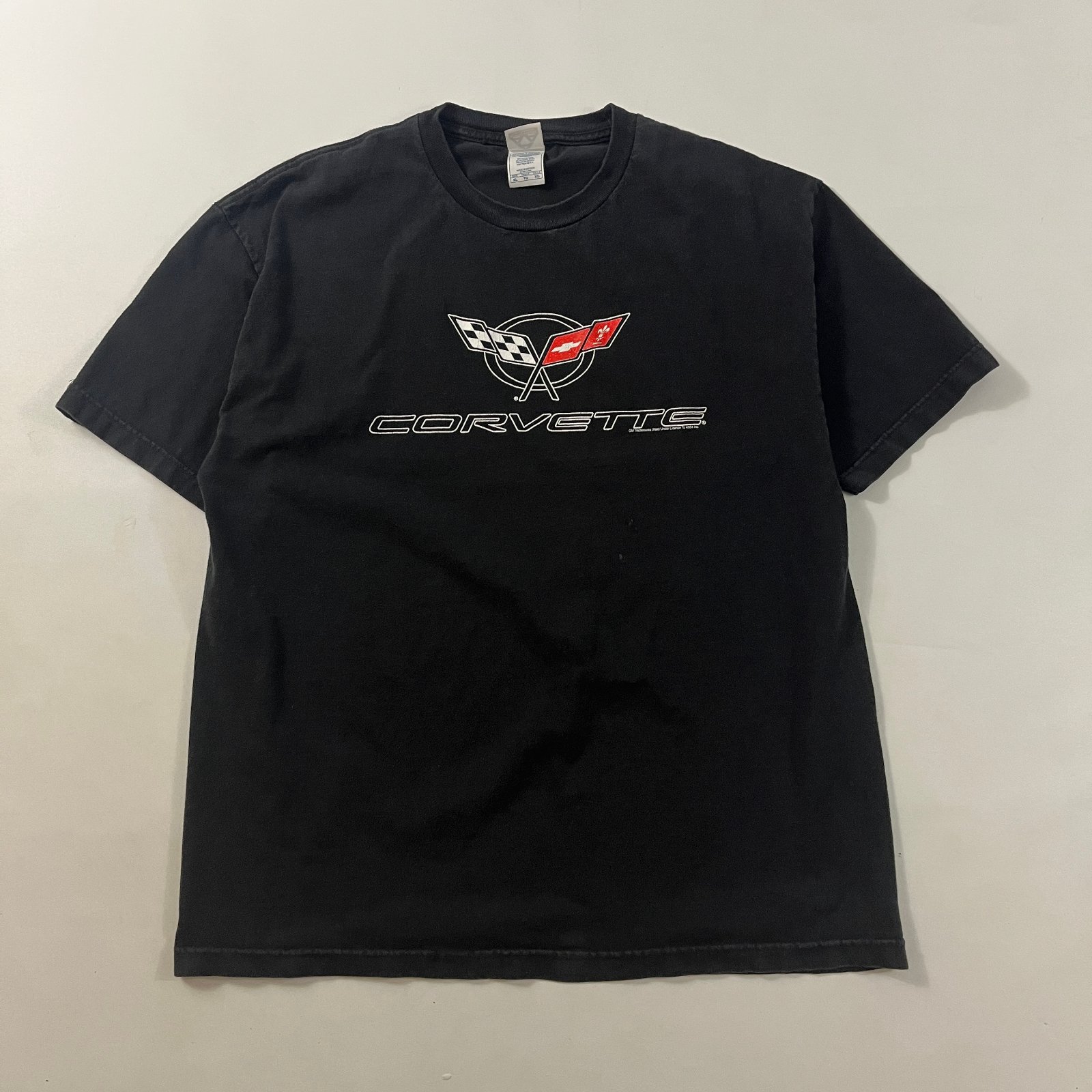 Vintage Y2K Corvette C5 Logo Black Graphic Tee XL