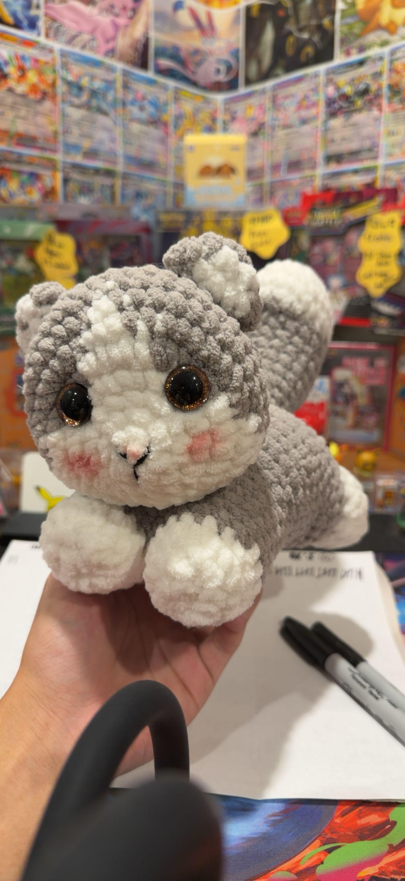 1/1 UBE made KITTY crochet (Gray/White)