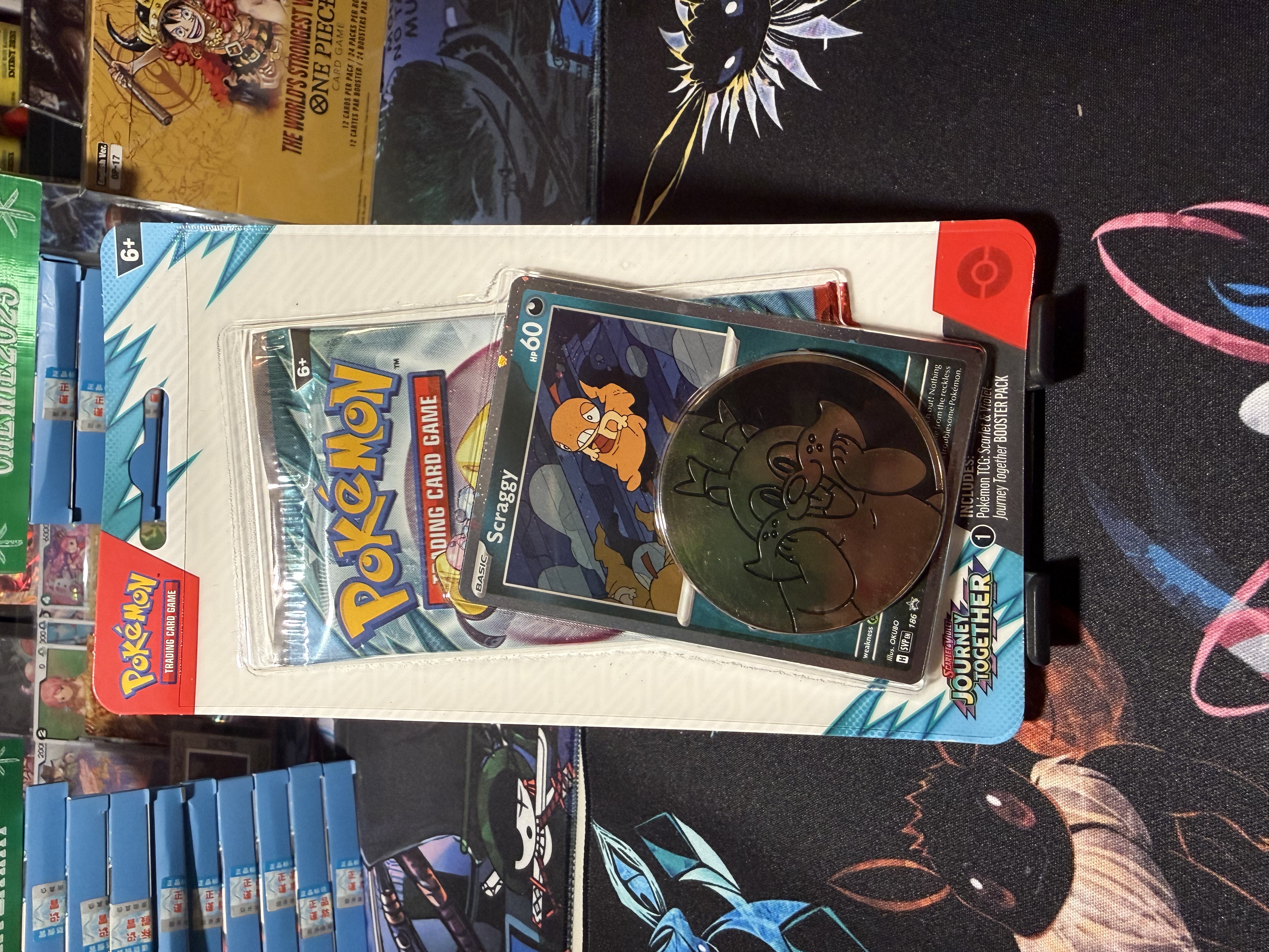 Pokemon Journey Together Booster Pack & Scraggy Card