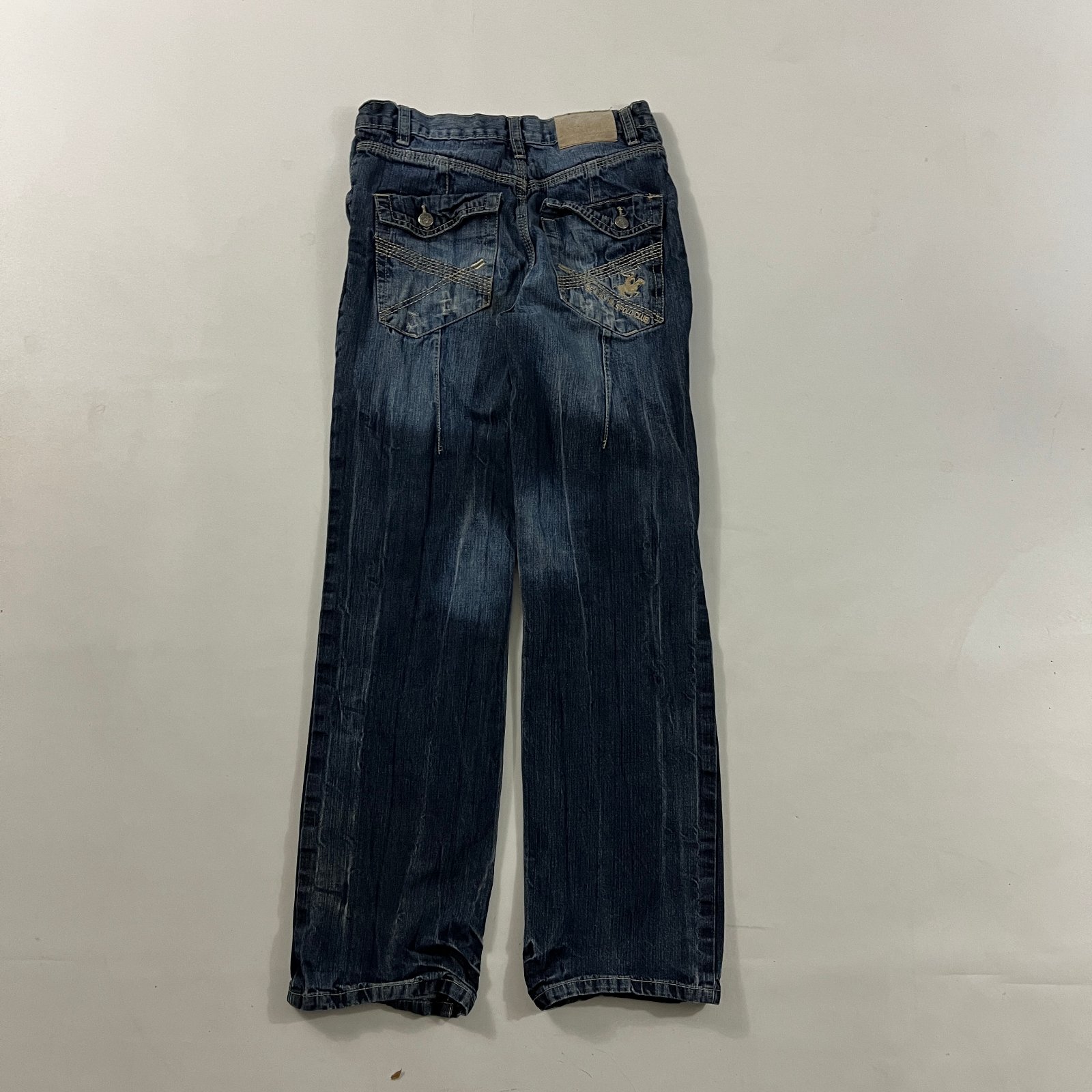 Y2K Beverly Hills Polo Club Dark Wash Flap Pocket Straight Leg Jeans