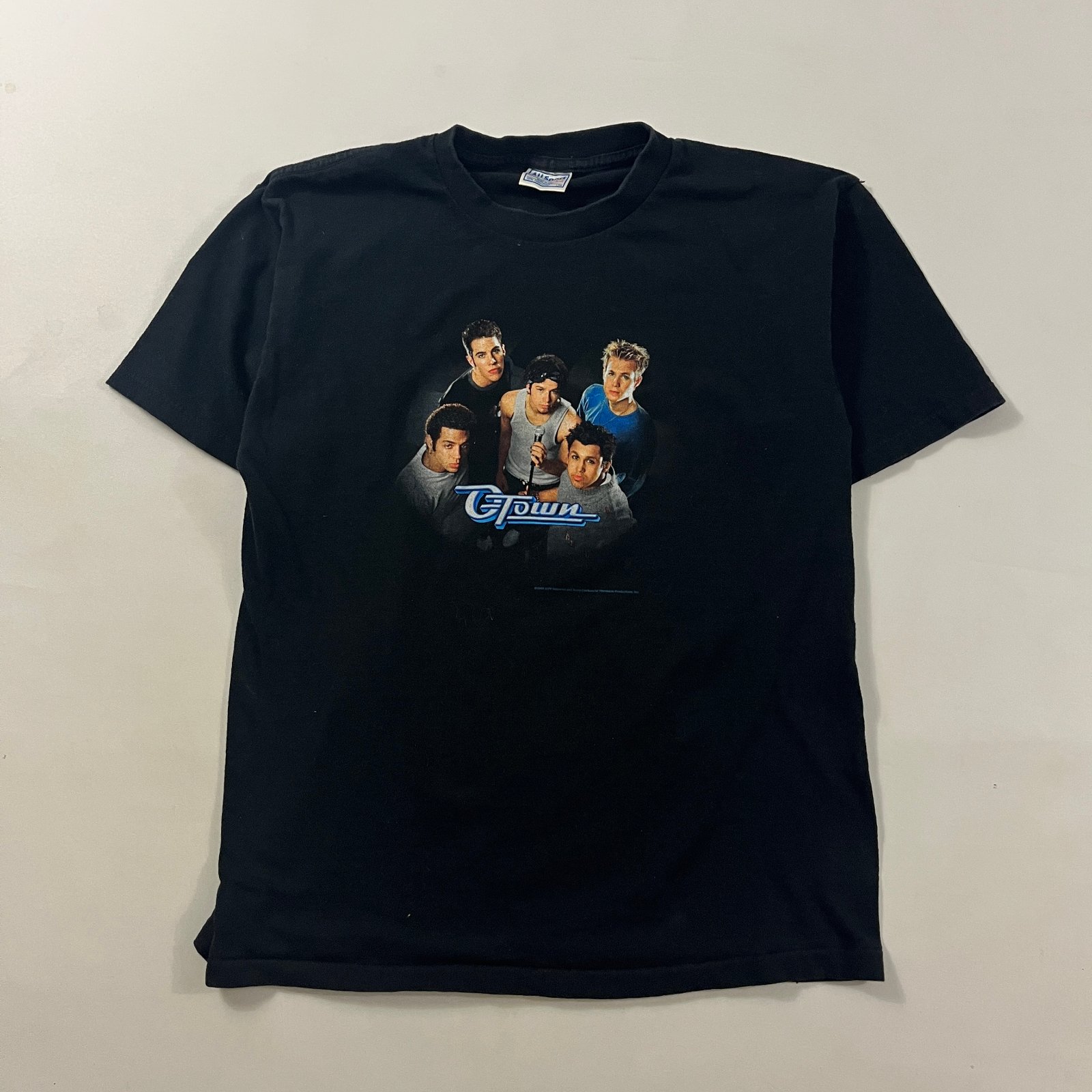 Vintage Y2K O-Town Boy Band Photo Tee Black Graphic T-Shirt L