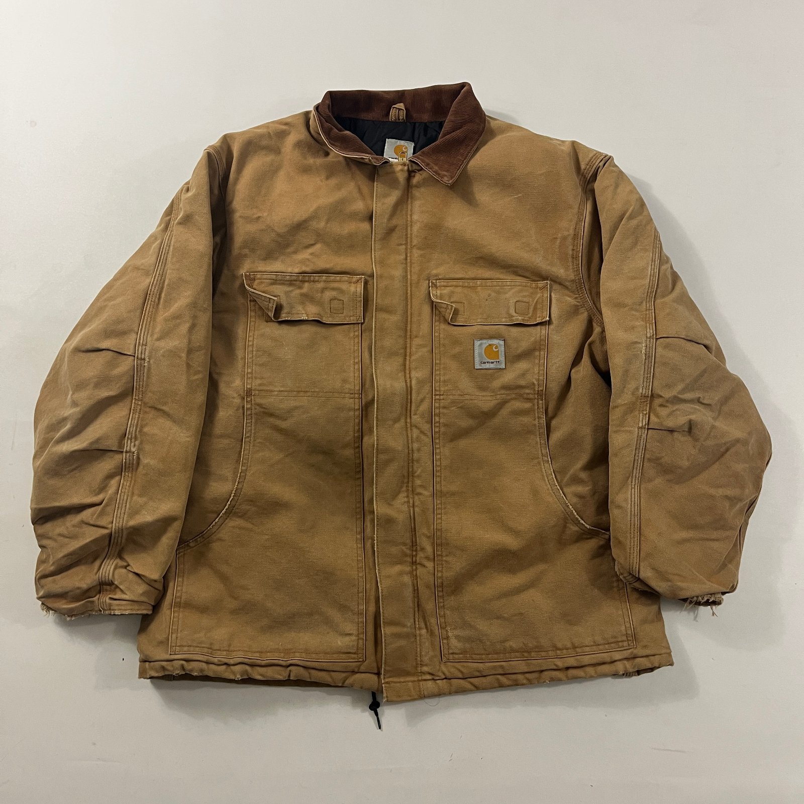 Vintage 90s Carhartt Arctic Traditional Quilt-Lined Duck Canvas Work Jacket Brown