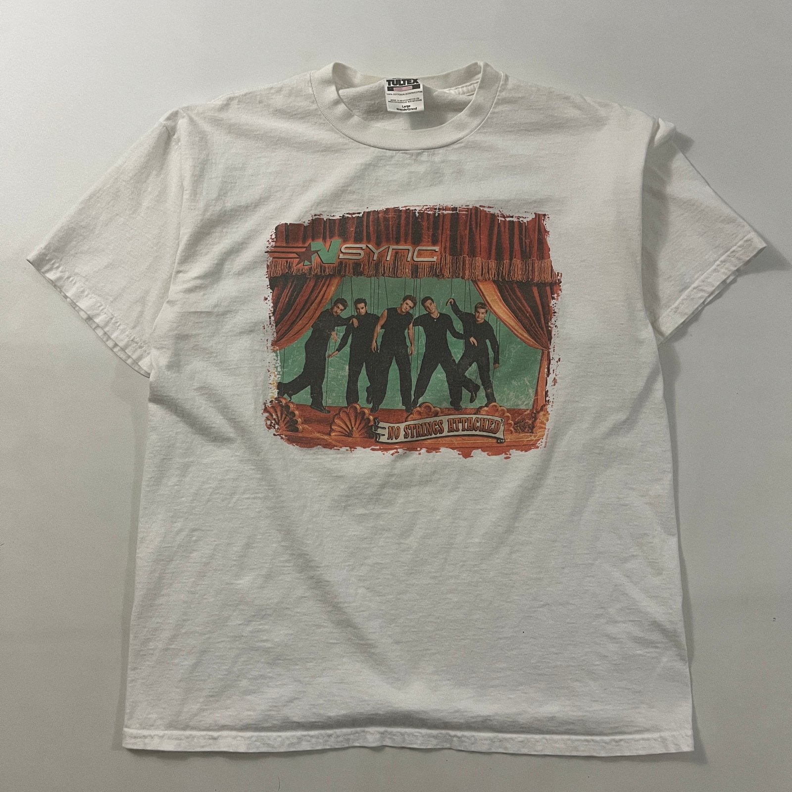 Vintage 2000 NSYNC No Strings Attached Tour Tee White Tultex L