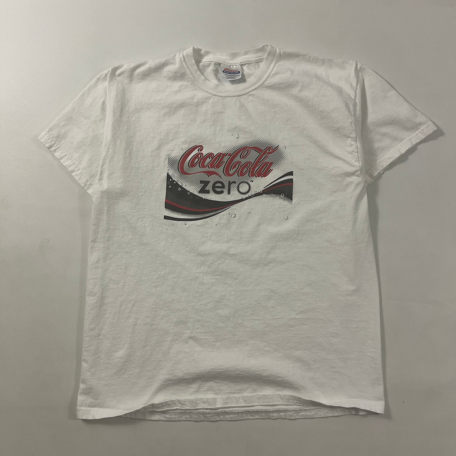 Vintage Y2K Coca-Cola Zero Duke Promo Graphic Tee White Hanes Heavyweight L