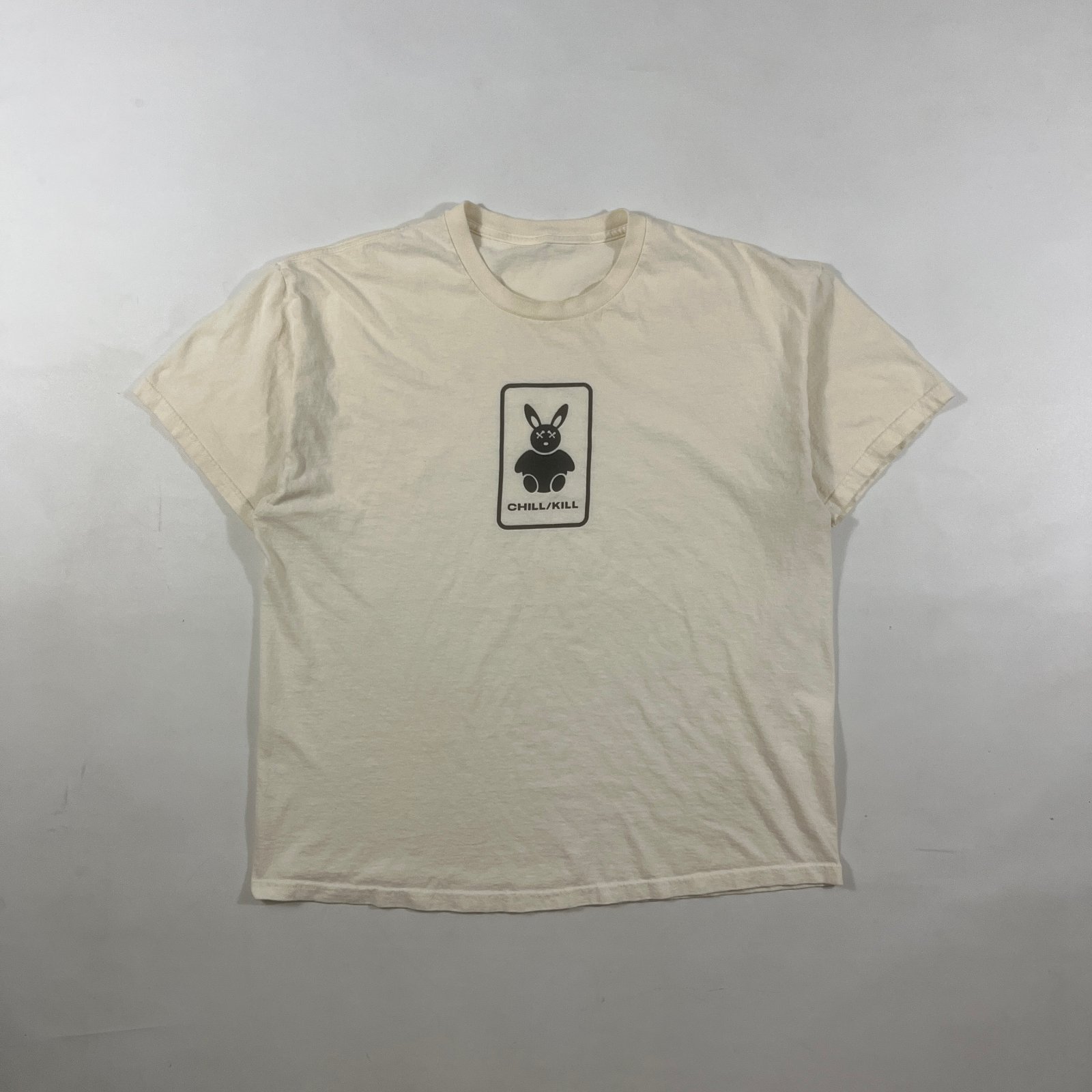 Chill/Kill Bunny Graphic Cream Boxy Fit Streetwear T-Shirt