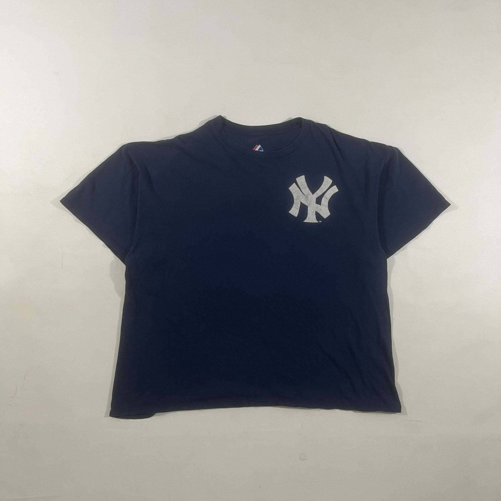 Majestic New York Yankees Derek Jeter #2 Navy MLB Baseball Tee 2XL