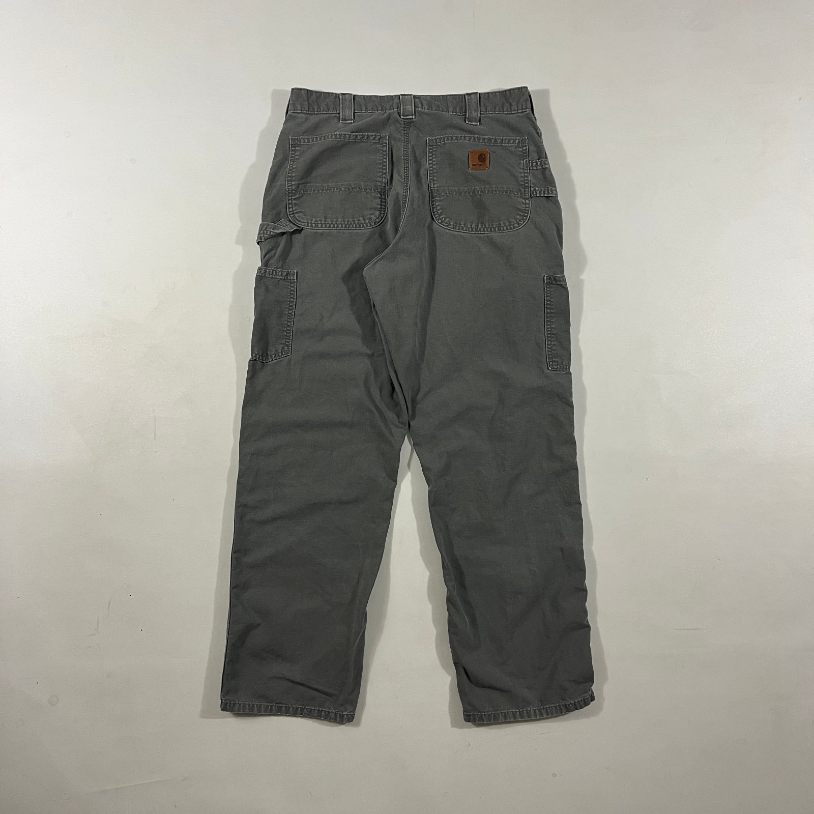 Carhartt Dungaree Fit Faded Gray Carpenter Work Pants 33x32