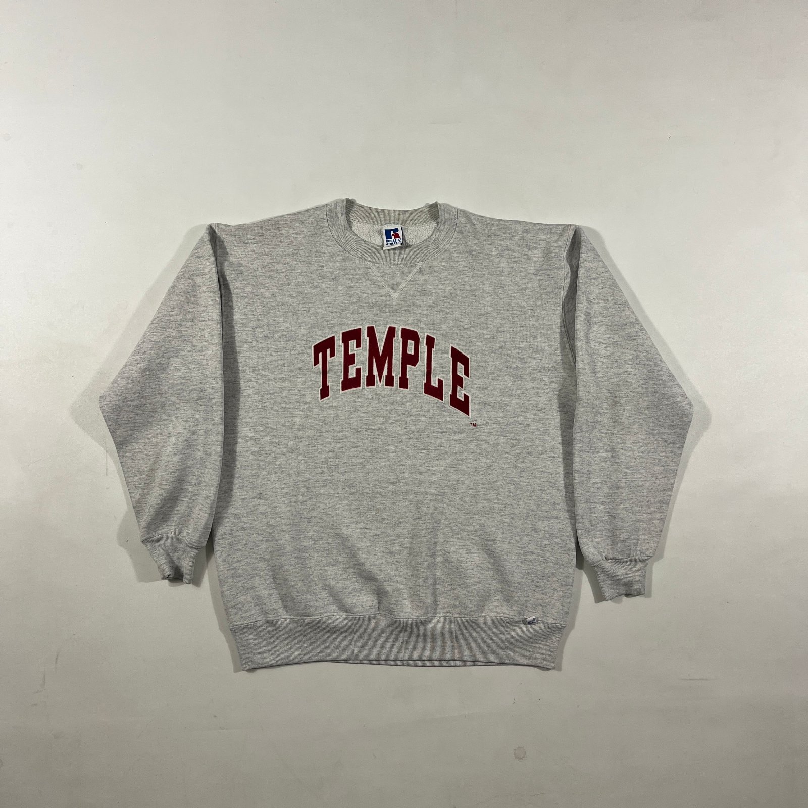 Vintage 90s Russell Athletic Temple University Gray Collegiate Crewneck Sweatshirt XL