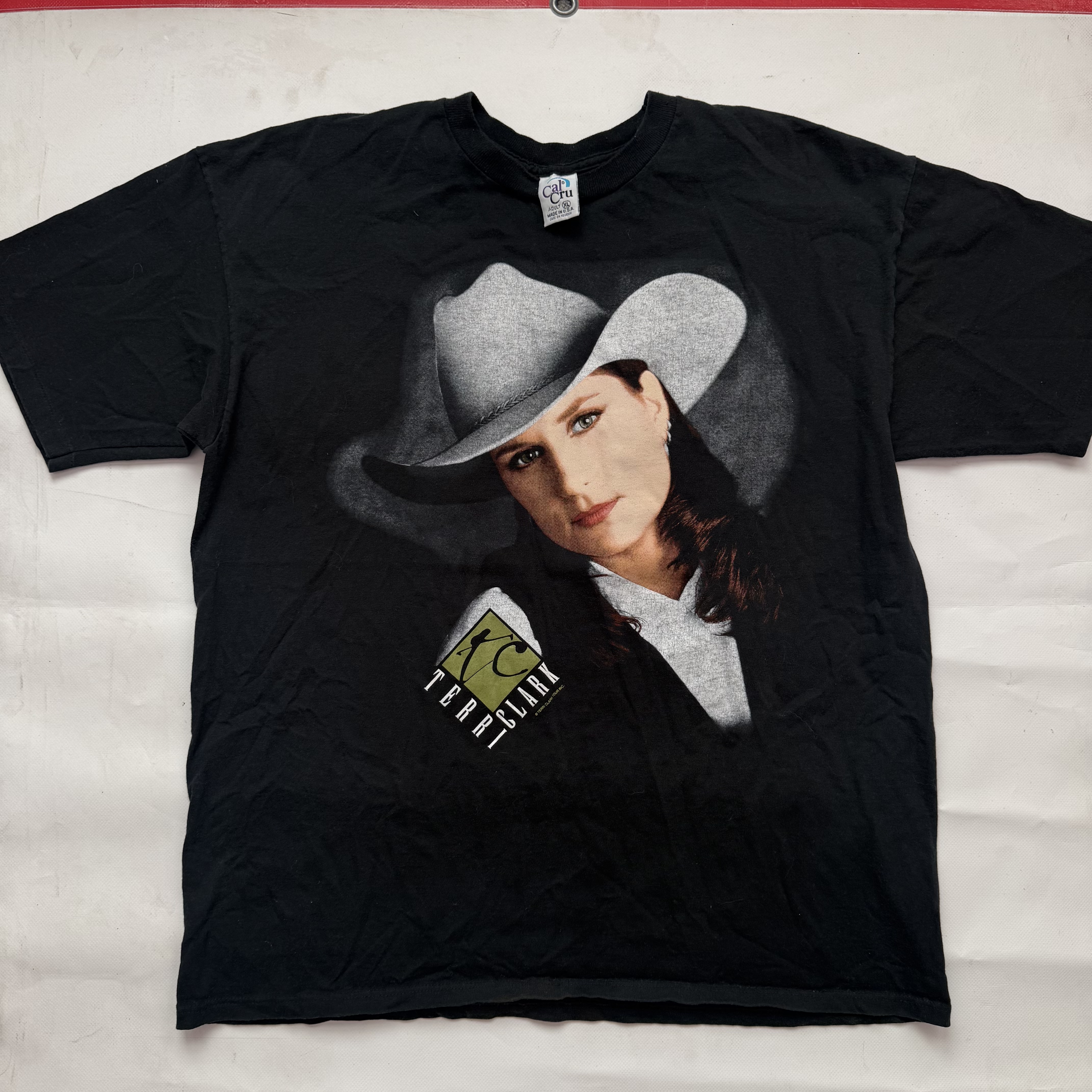 Vintage Terri Clark Cowboy Hat Portrait T-Shirt XL