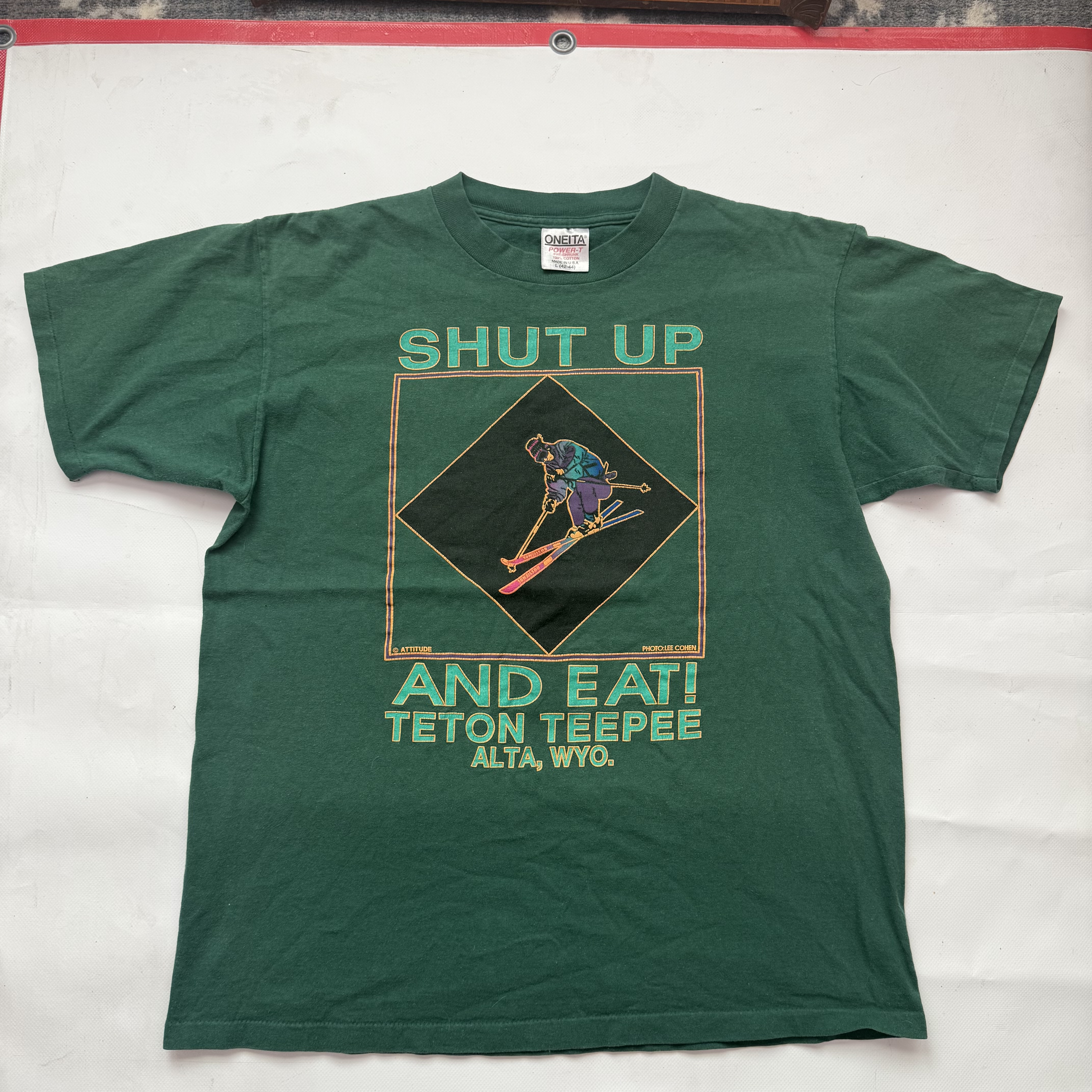 Vintage Teton Teepee Skiing Graphic T-Shirt large