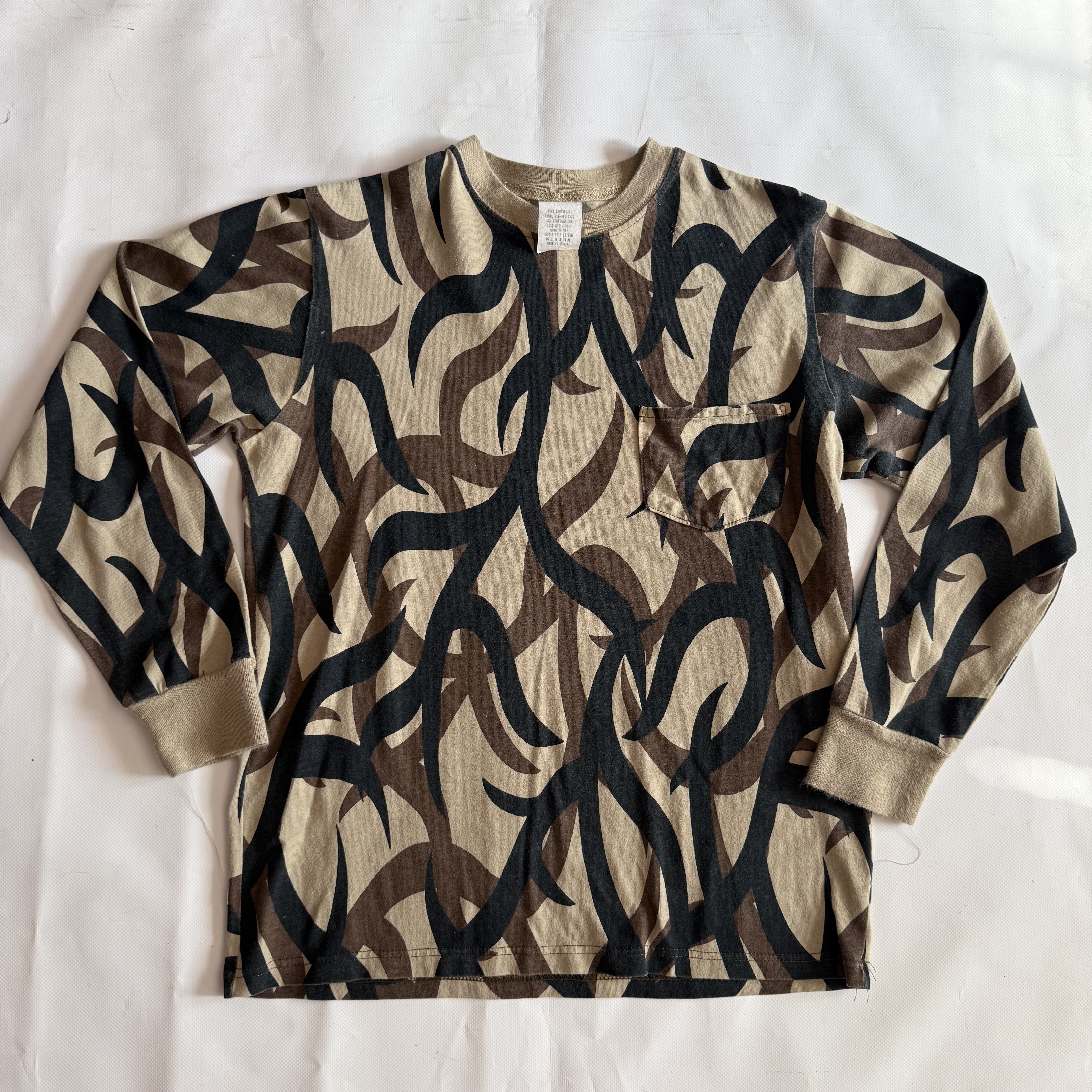 Vintage ASAT Camo Tribal Long Sleeve Pocket Tee