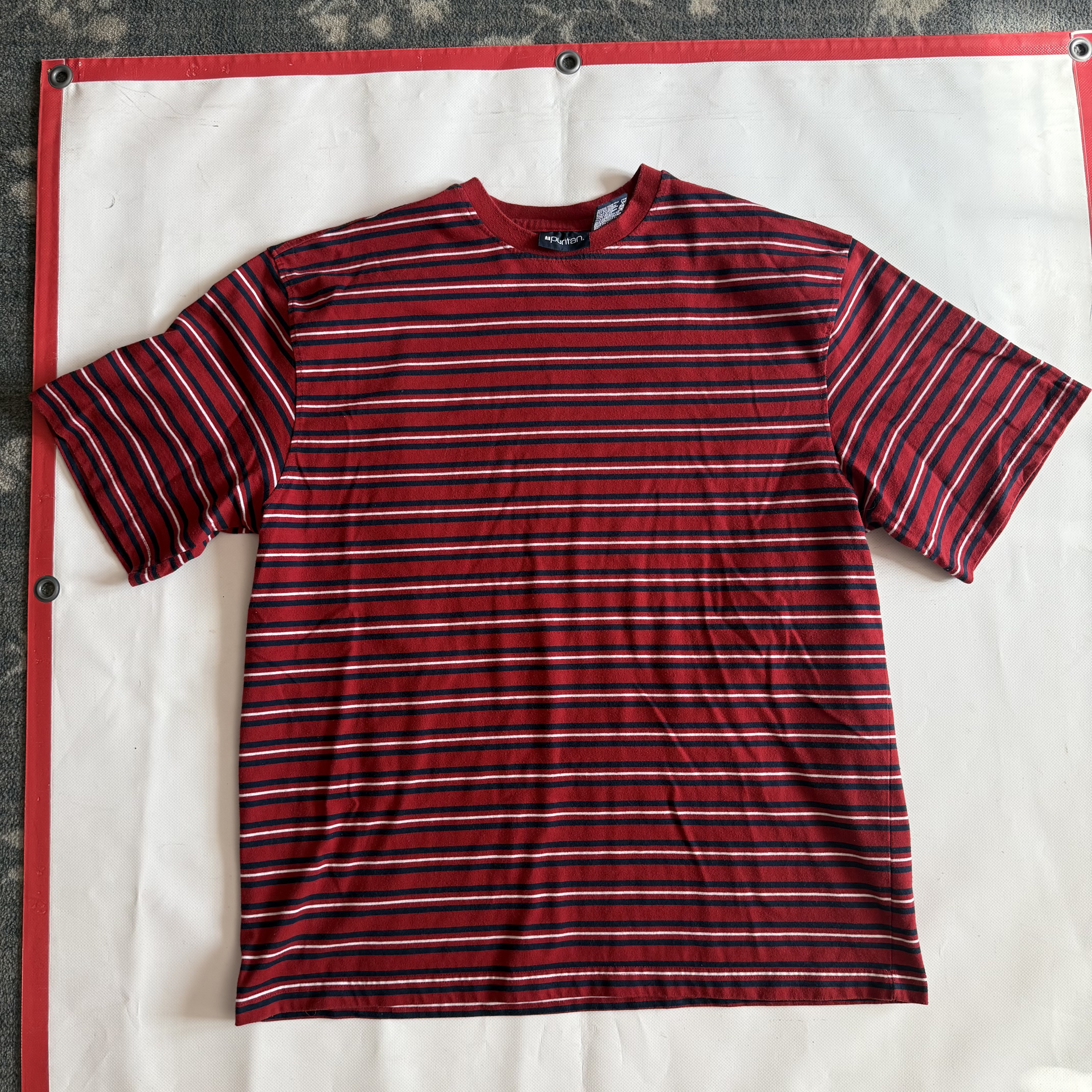 Classic puritan Red Striped Men's T-Shirt xl
