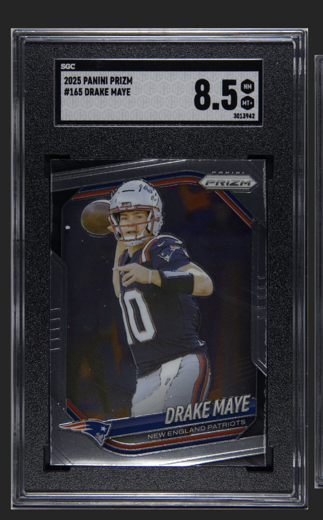 2025 Panini Prizm #165 Drake Maye New England Patriots SGC 8.5 NM-HT