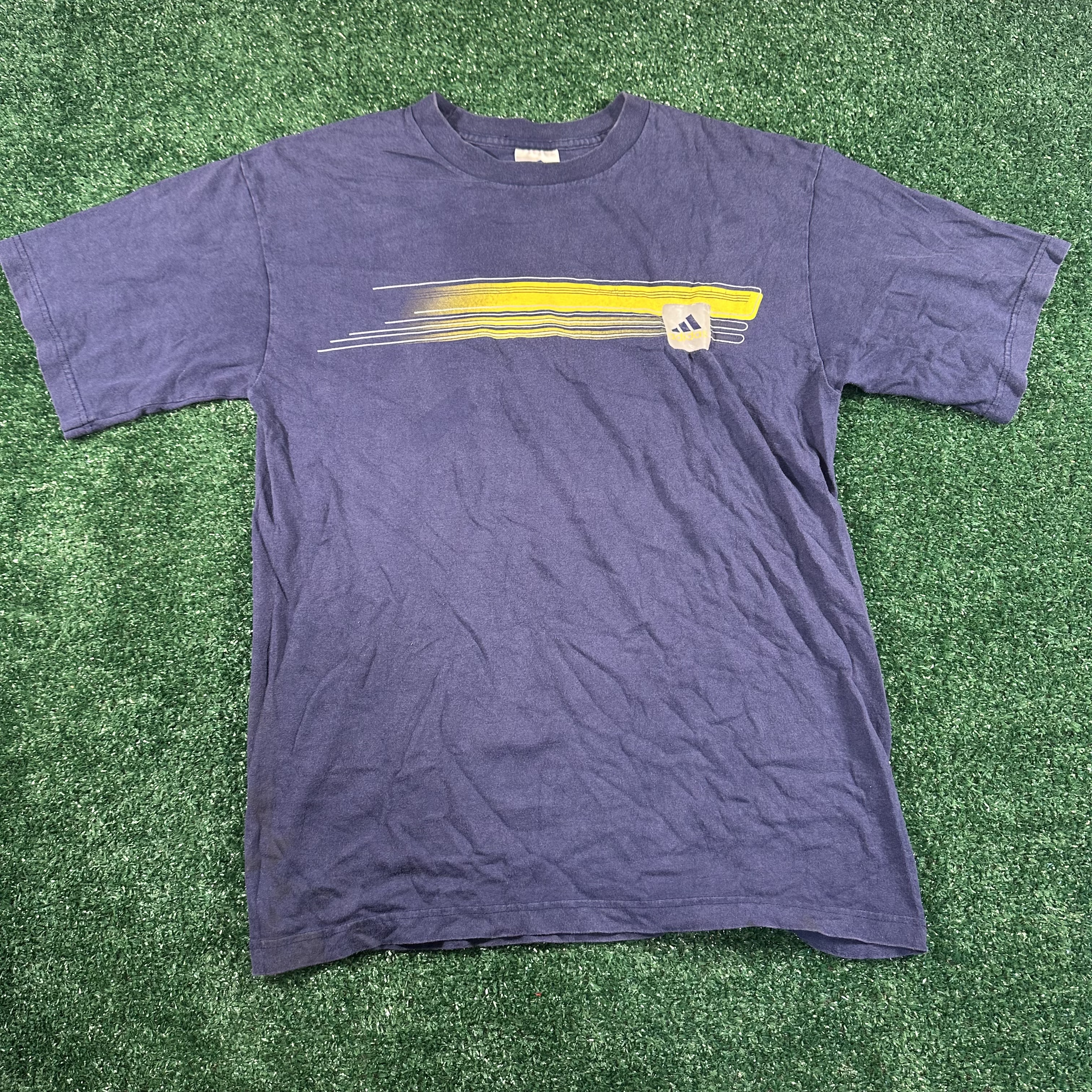 Y2K adidas blue sun faded shirt size medium - ezze