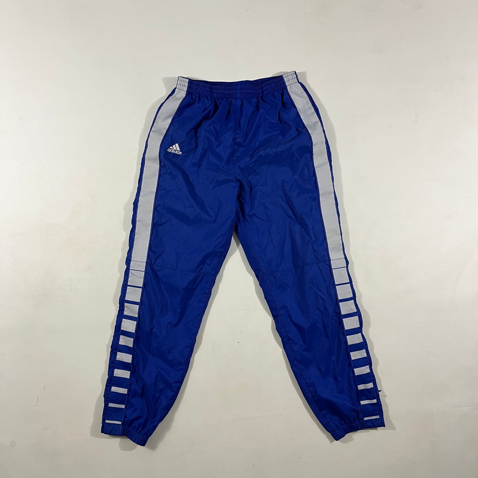 Vintage Y2K Adidas Team Royal Blue Nylon Track Pants Joggers M