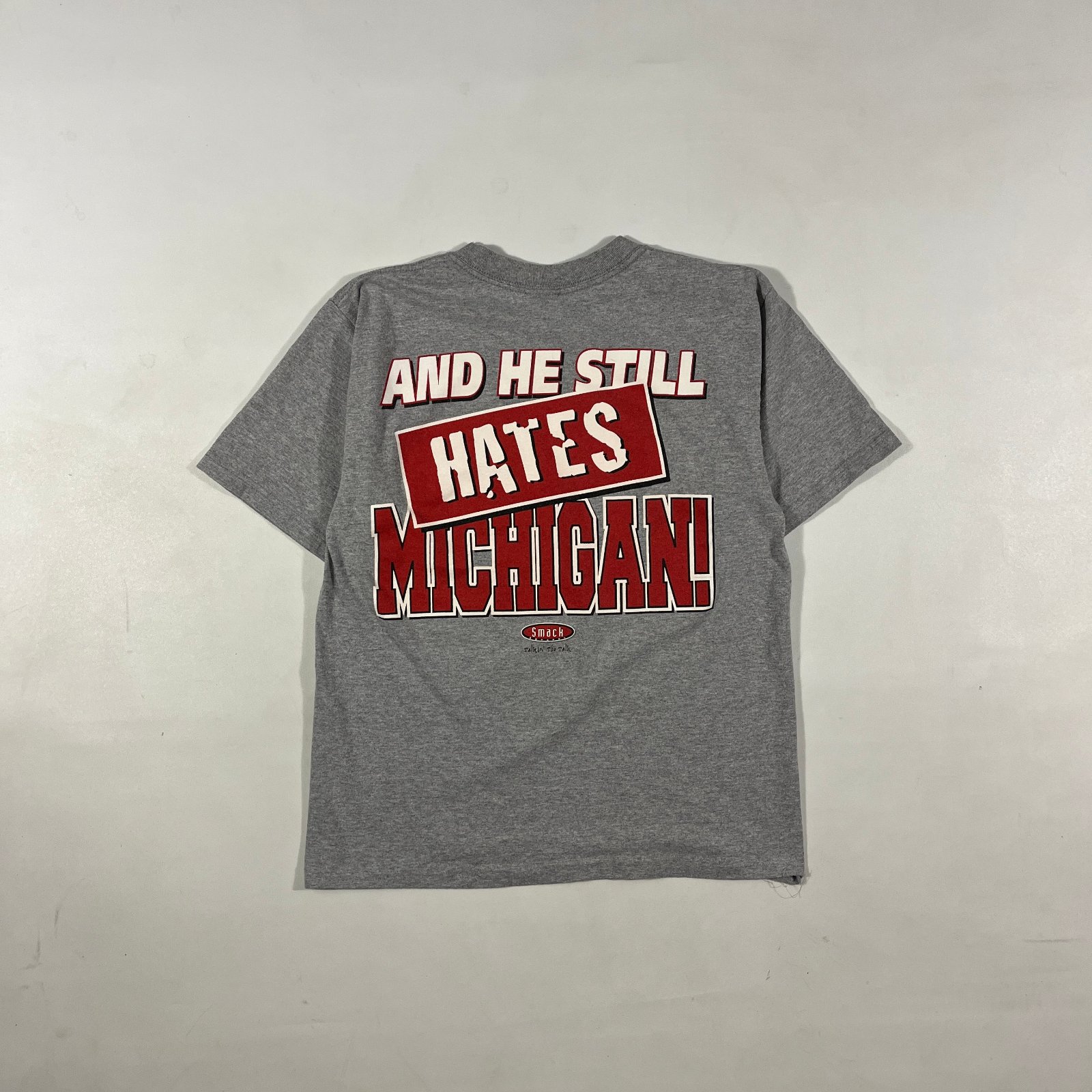 Vintage Smack Apparel Ohio State "Woody's Looking Down Still Hates Michigan" Tee