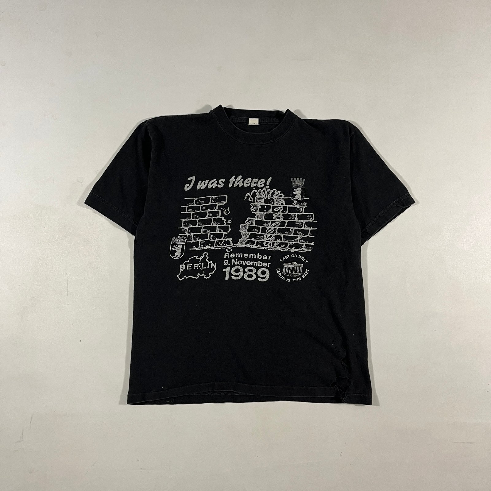 Vintage 1989 Berlin Wall "I Was There" Single Stitch Distressed Souvenir Tee XL