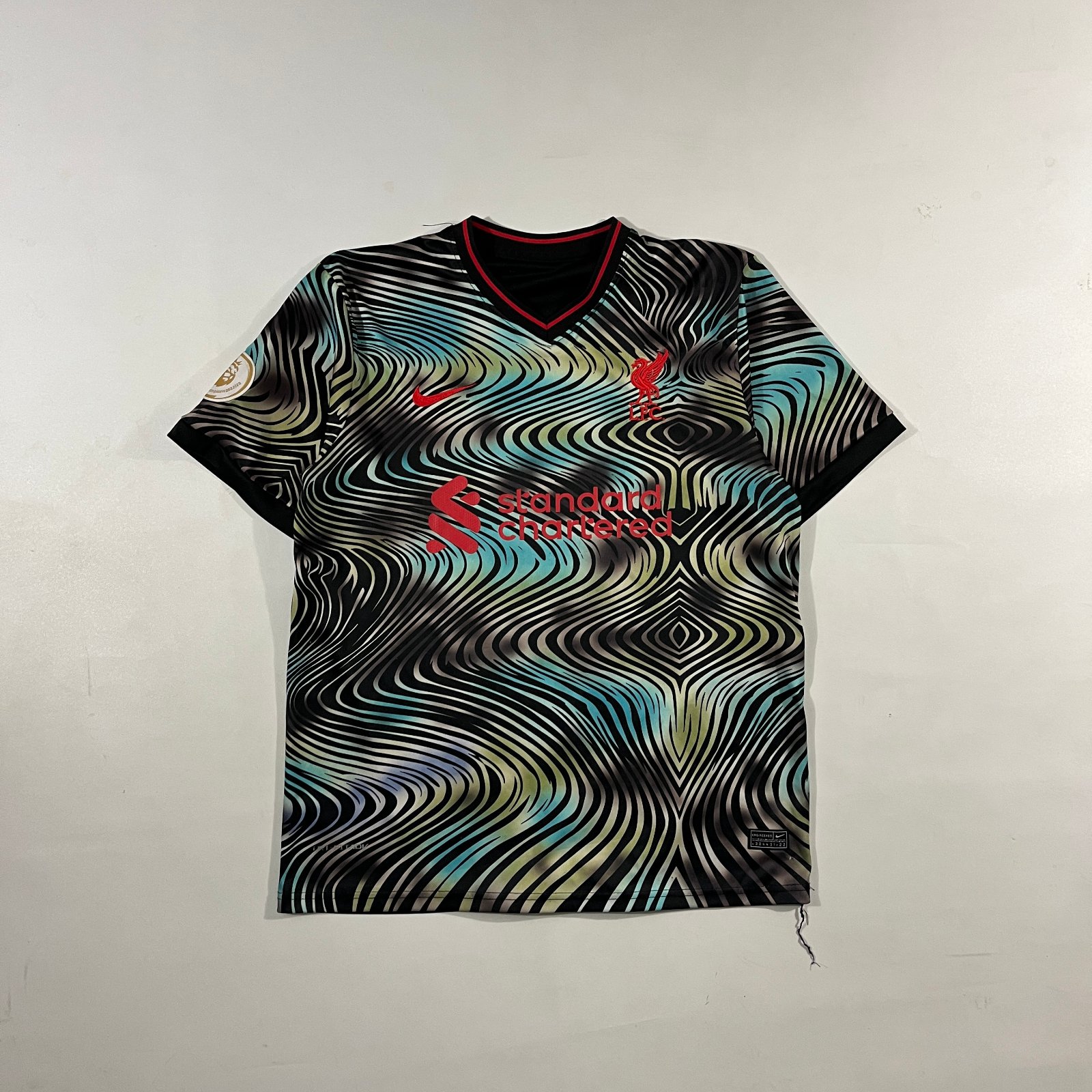 Nike Liverpool FC Pre-Match Zebra Swirl Soccer Jersey Black Teal