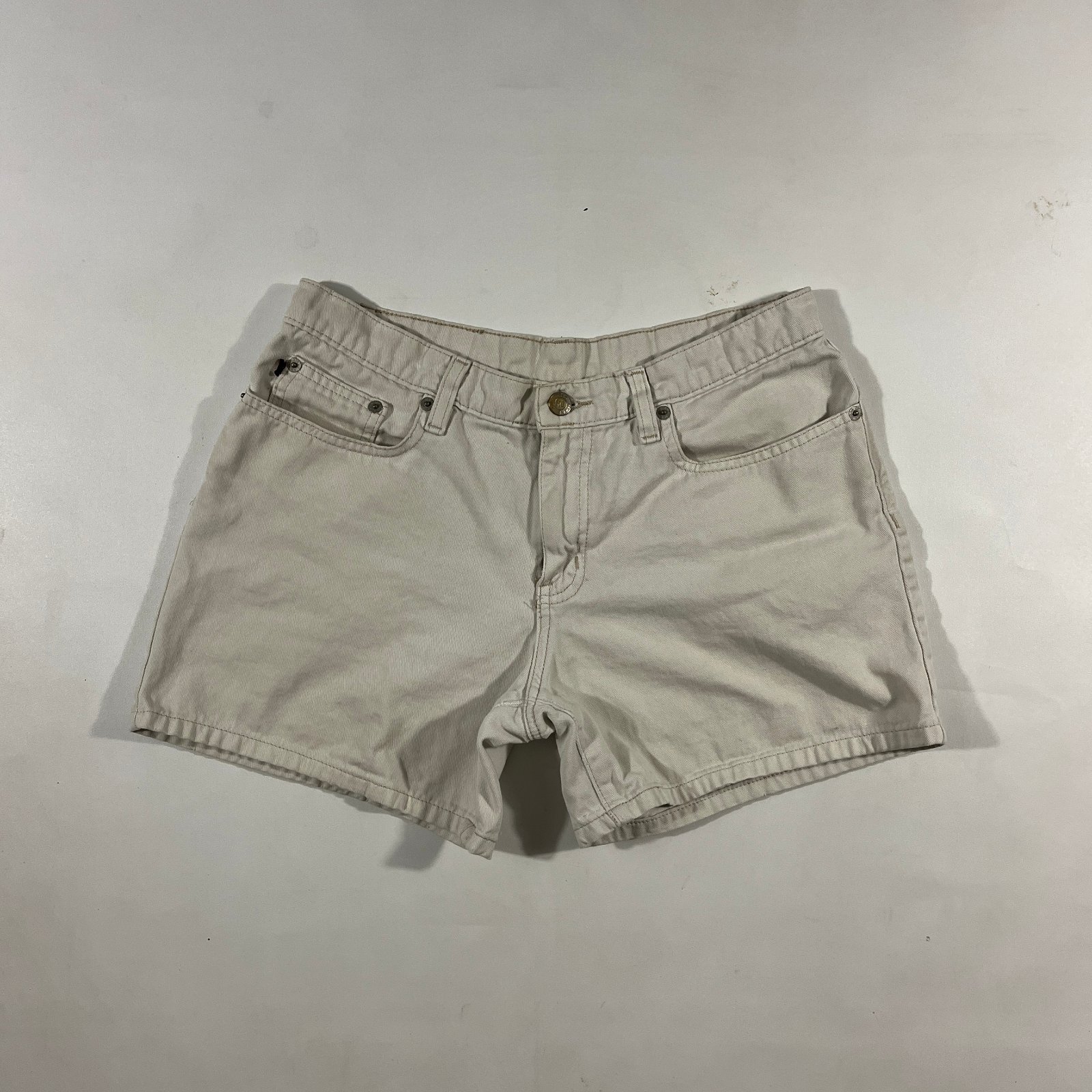 Vintage Y2K Polo Jeans Co Ralph Lauren Cream Denim Jean Shorts