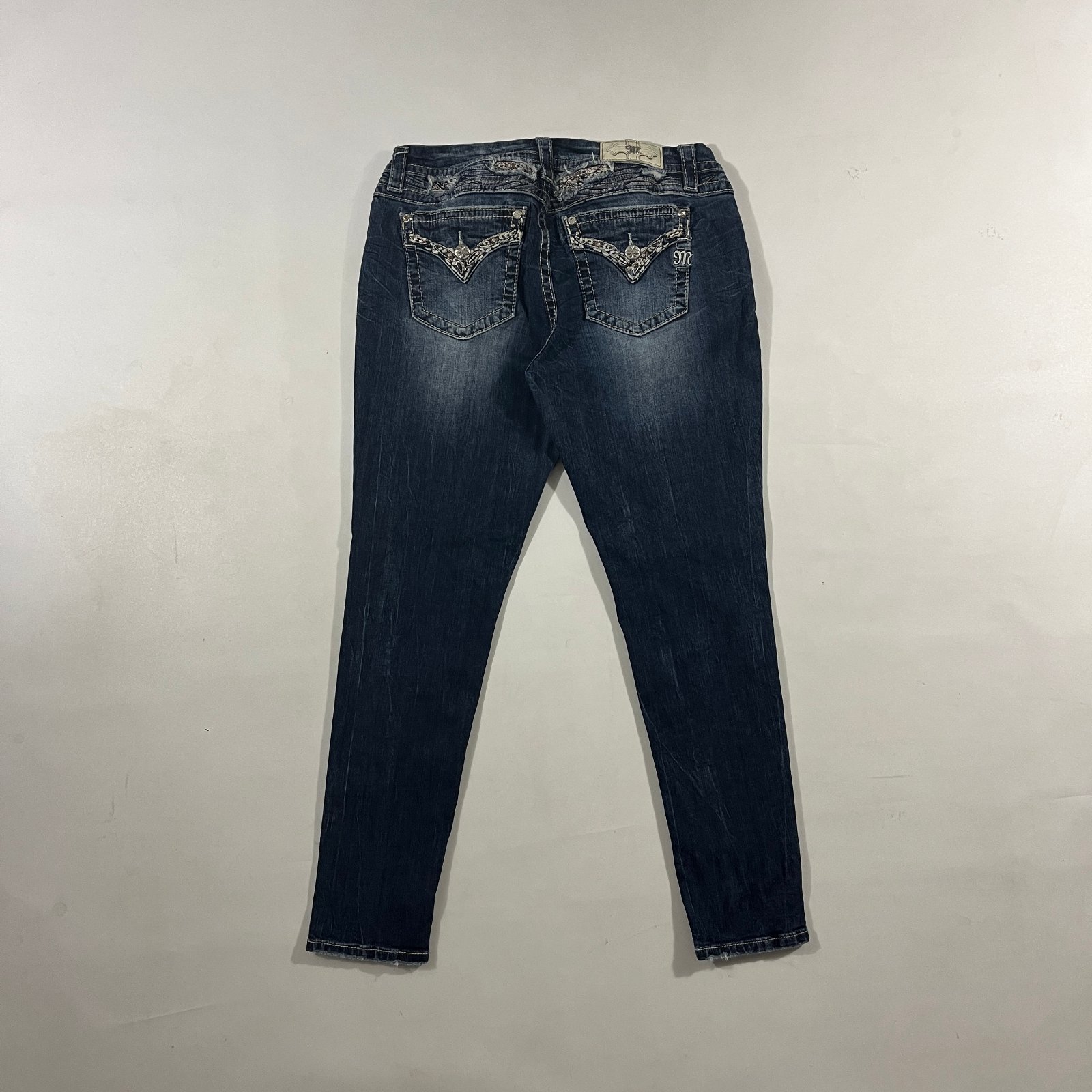 Miss Me Dark Wash Rhinestone Embellished Skinny Jeans