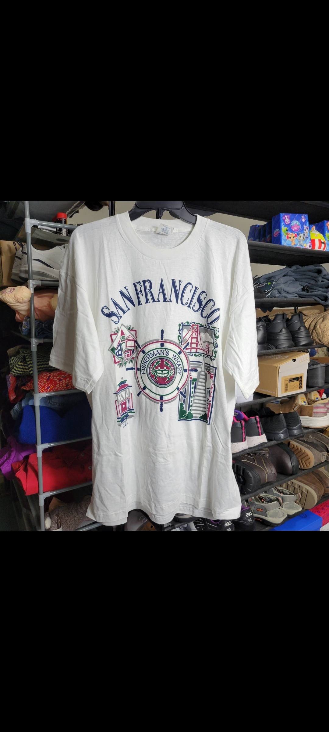 Mens XL San Francisco California Vintage Shirt White