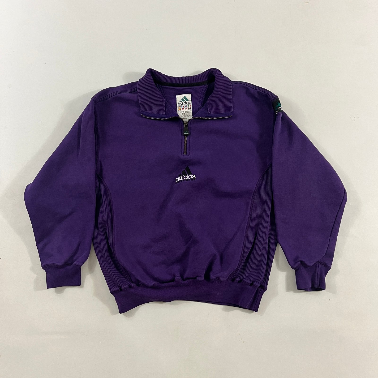 Vintage 90s Adidas Equipment Purple Quarter Zip Pullover Sweatshirt