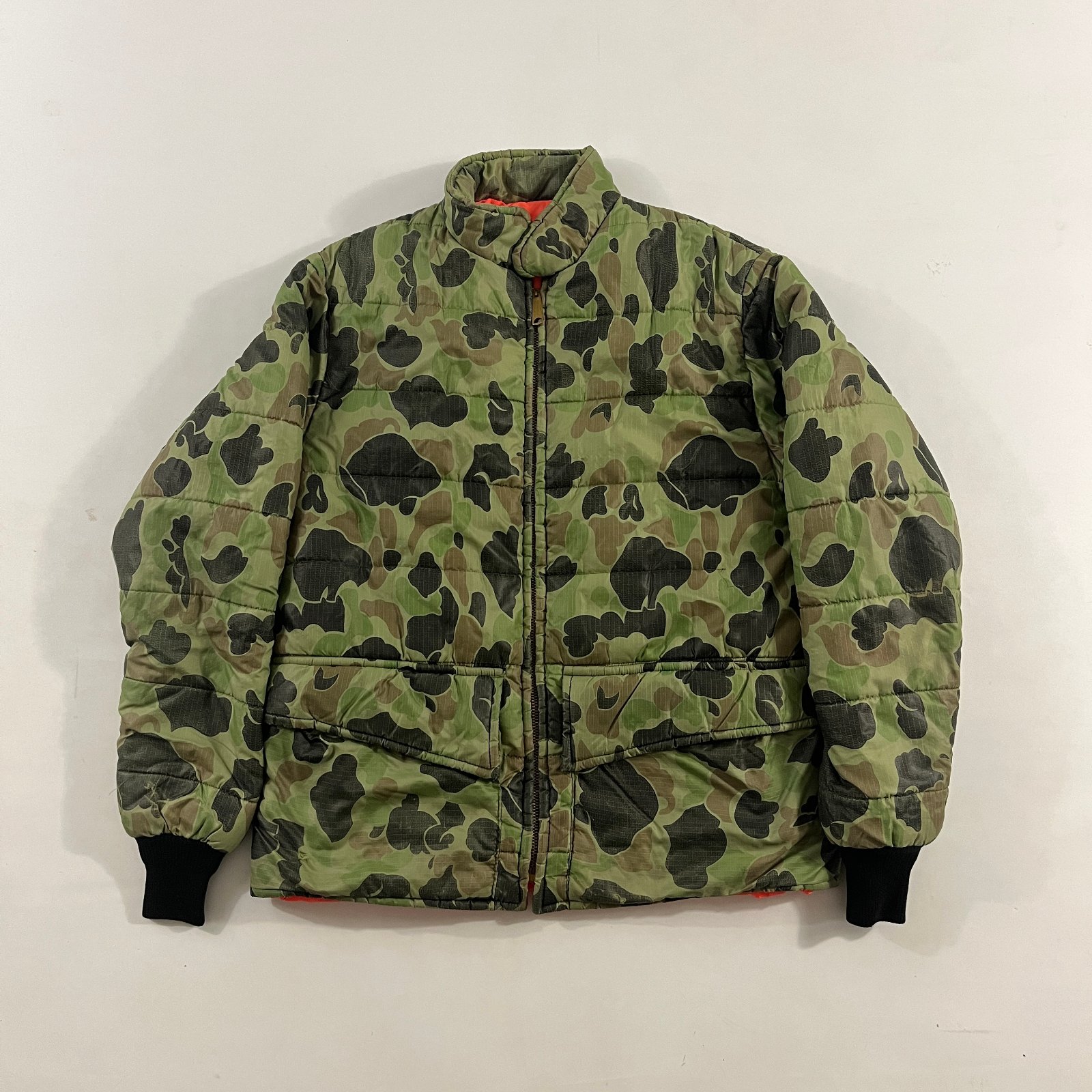Vintage 80s Frogskin Duck Hunter Camo Reversible Ripstop Puffer Jacket M