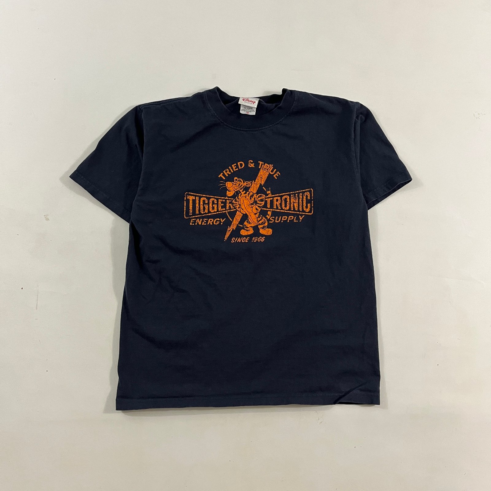 Vintage Disney Store Tigger Tronic Energy Supply Navy Graphic Tee