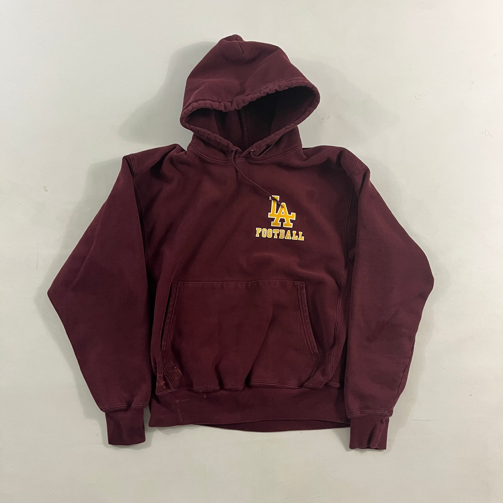 Vintage Champion Premium Reverse Weave LA Football Maroon Hoodie