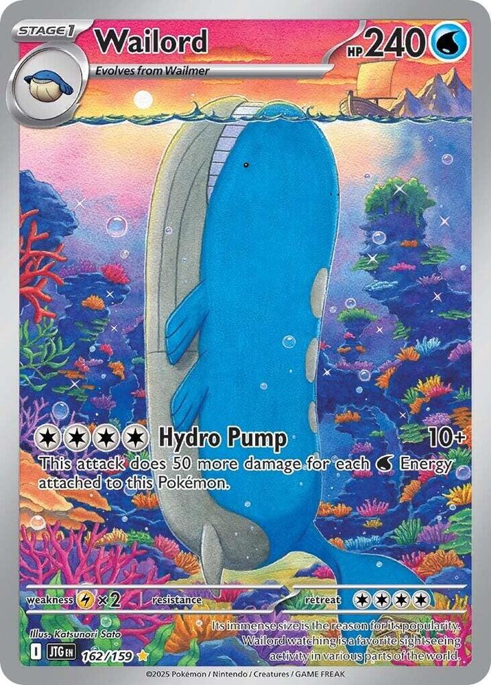 Pokemon Wailord 162/159 Journey Together Illustration Rare Holo