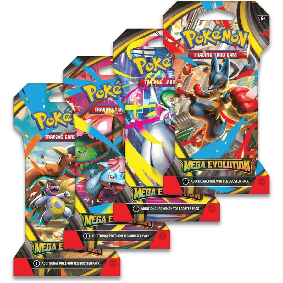 Pokemon Mega Evolution Sleeved Booster Pack Art Bundle Set of 4 Sealed