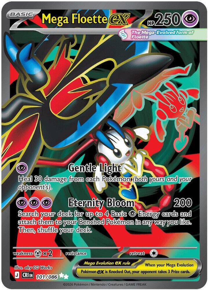 Pokemon Mega Floette ex 101/086 Chaos Rising Ultra Rare Holo