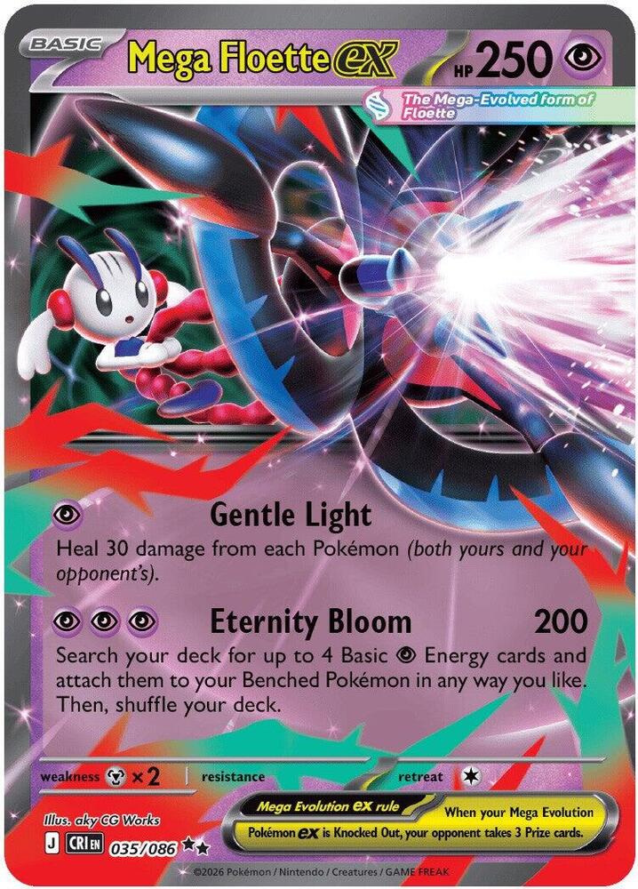 Pokemon Mega Floette ex 035/086 Chaos Rising Double Rare Holo