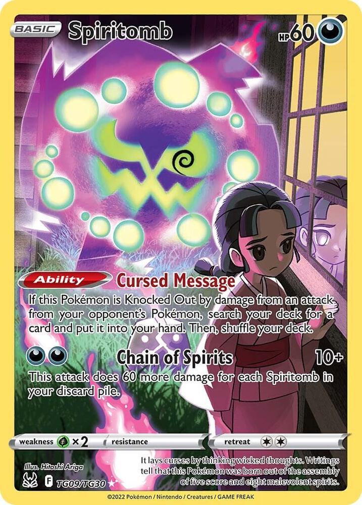 Pokemon Spiritomb TG09/TG30 Lost Origin Trainer Gallery Ultra Rare Holo
