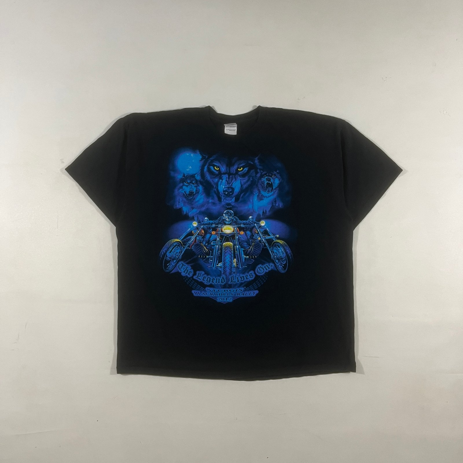 Sturgis Black Hills Rally 2012 Wolf Biker Chopper Graphic Tee 2XL